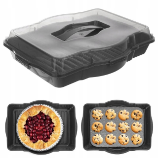 Nádoba na potraviny - KONTAJNER NA TORTY COOKIES FOOD S VEČKOM A RÚČKOU